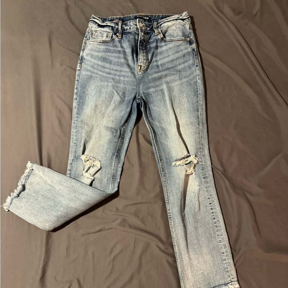 Vigoss Light Blue Distressed Ankle Jeans